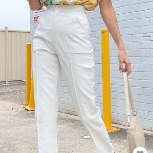 Princess Polly Encore Faux White Leather Pants